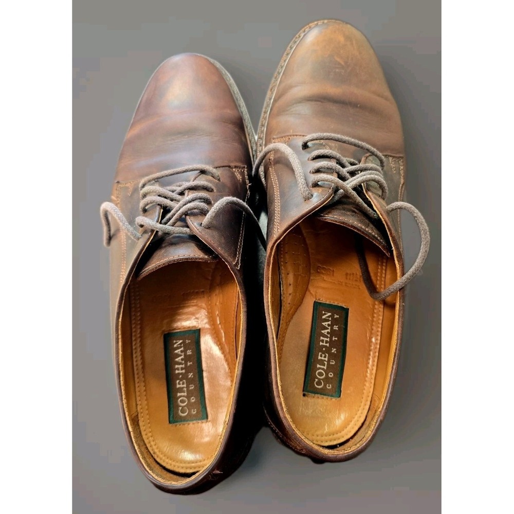 Cole Haan Country Men's Oxford Shoes 11.5M Brown Oiled Leather Vintage Dress Wor